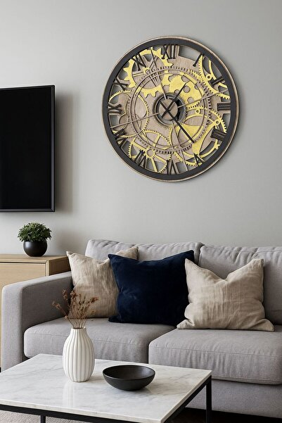 Hode MDF Ahşap Duvar Saati 4 Katmanlı | Sessiz Mekanizmalı | Modern Dekoratif...