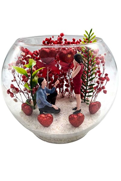 maya sanat Teraryum Akvaryum Cam Fanus Benimle Evlenirmisin Evlilik Teklifi Yıldönümü Arkadaşa Sevgiliye Hediye