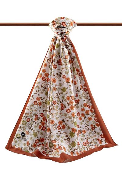 Vissona Luxury Women's Shawl - Medina Silk, Tan and Pistachio Green