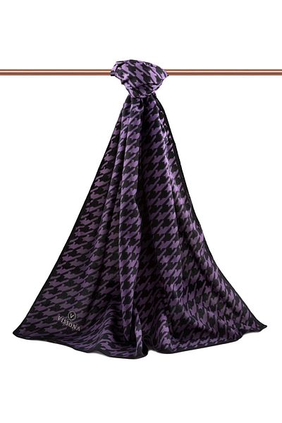 Vissona Women's Luxury Medina Silk Shawl Lilac-2