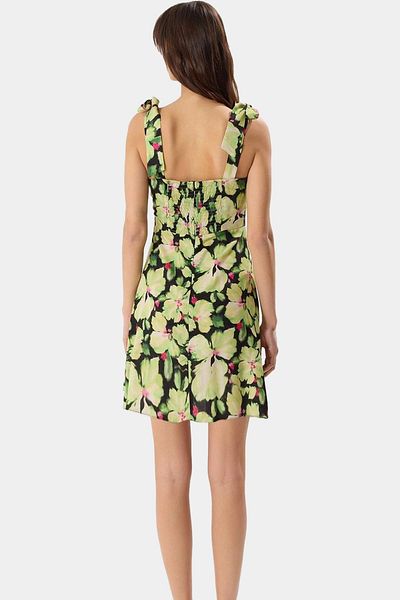 PayBuy Floral Pattern Mini Viscose Dress Square Neck Skater Mold Casual Style Trend Design Carefully Selected