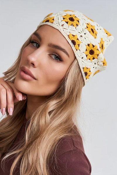 New Obsessions Floral πλεκτό τρίγωνο μπαντάνα