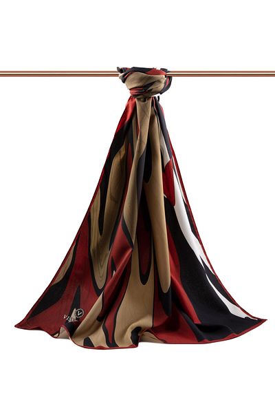 Vissona Women's Luxury Medina Silk Shawl Claret Red-1