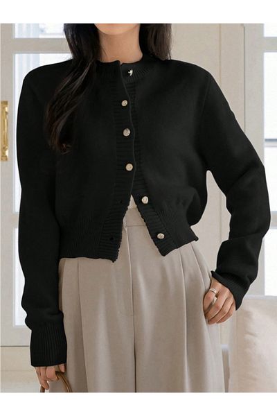 Ugdelia Women's Basic Soft Textured Knitwear Cardigan