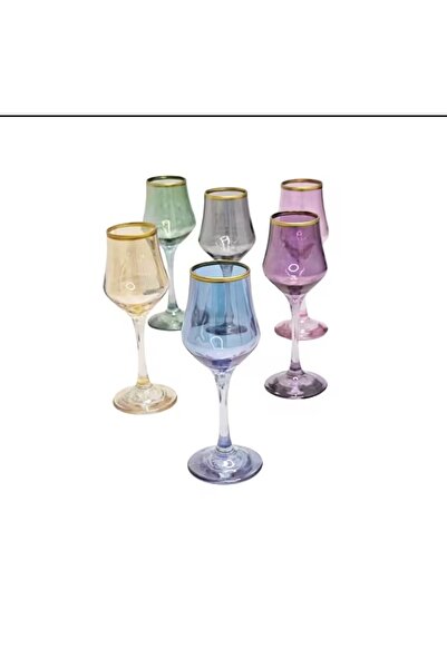 P H Panayır Home 130 Cc Colorful Coffee Soft Drink and Water Glass Set - Glass Set