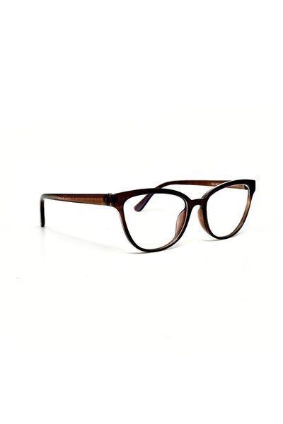 MONAL EYEWEAR Cateye Blueblock 56 Ekartman Acı Kahve Çerçeve Optik Uyumlu Der...