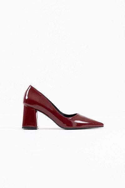 Zerenyus Valeria Premium Burgundy Patent Leather Women's Heeled Shoes