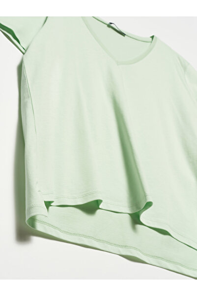 Dilvin 3470 V-Neck Basic T-Shirt-Çağla