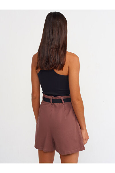 Dilvin 70365 Kemerli Şort-kahve