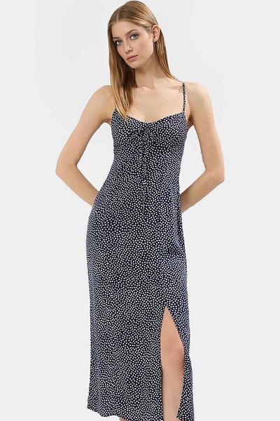 PayBuy Chic Floral Viscose Midi Dress a Line Cutout Comfort and Style Comfortable High Quality