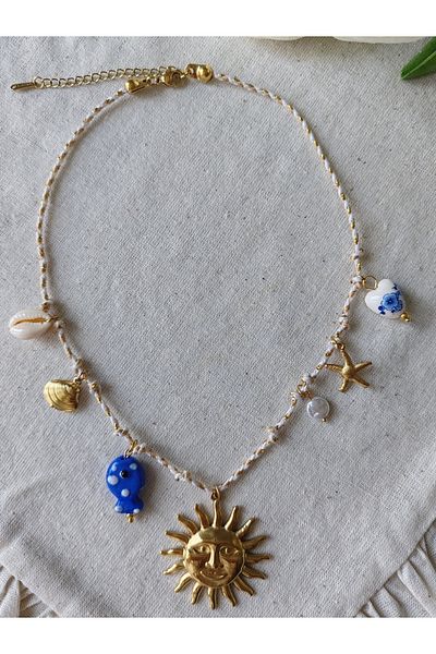 İLKYAZ Accessories Steel Charm Summer Necklace