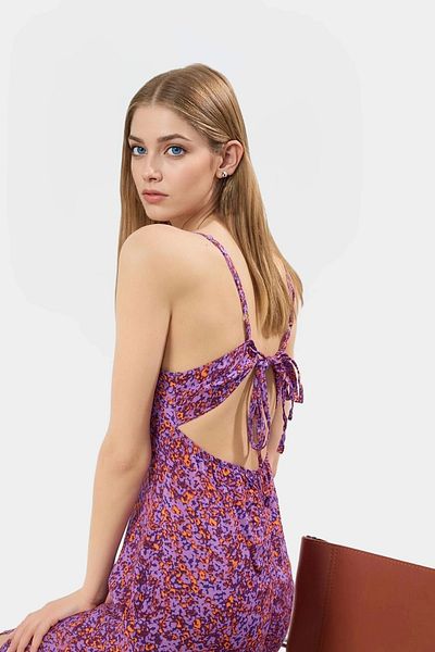 PayBuy Chic Floral Viscose Midi Dress a Line Cutout Comfort and Style Comfortable High Quality