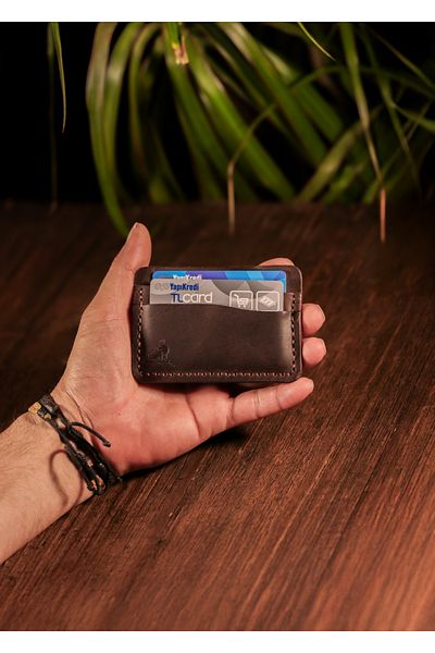 Derimoda Genuine Leather Handmade Card Holder – Stylish and Minimalist Wallet