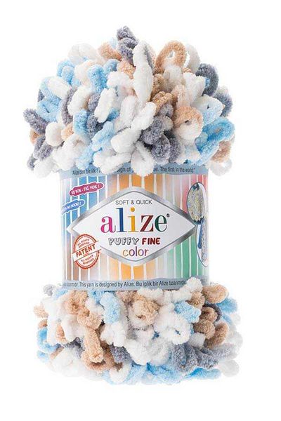 Alize Puffy Fine Color Hand Knitting Yarn 100g – Easy to Knit Without Needles-5946