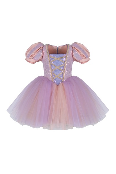 Fairyland Mini Prenses V2 Renkli Kız Çocuk Rapunzel Kostüm