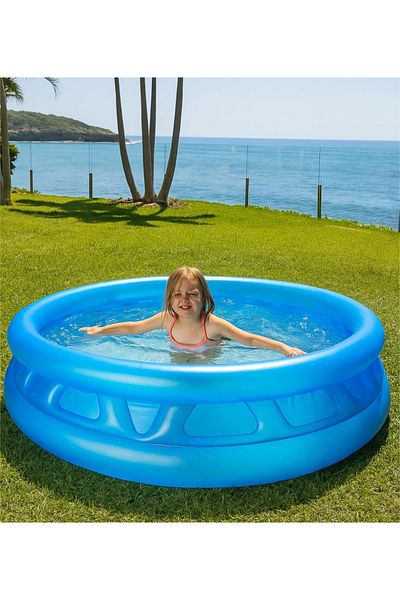 Intex Round Inflatable Swimming Pool For Kids – Thick Walls, Easy Setup, Summer Outdoor Fun