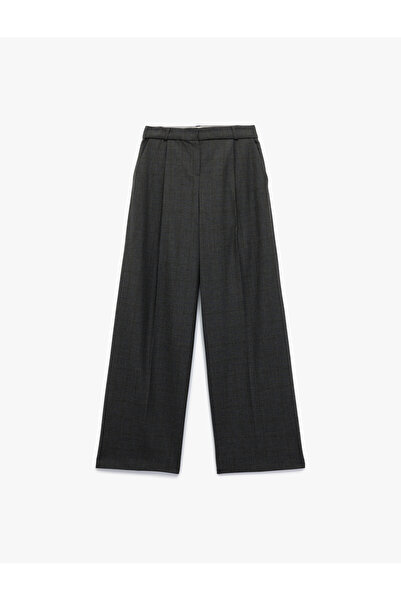 Koton Cepli Pile Detaylı Geniş Paça Yüksek Bel Palazzo Pantolon