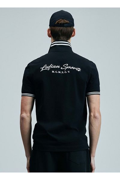 Lufian 111040216 Everes Smart Polo Neck T-Shirt Men's T-Shirt Black