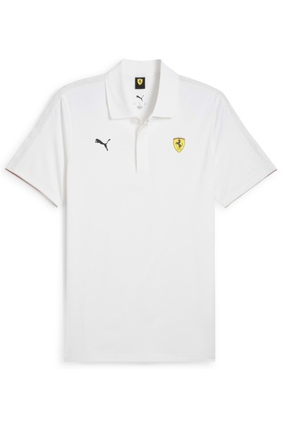 Puma 630185-04 Ferrari Race Cloudspun Поло з коміром-стійкою Чоловіча футболка БІЛА