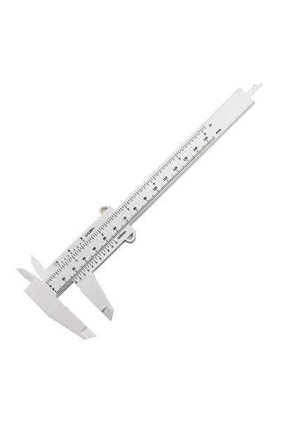 XYSYWYMJYR فرجار بلاستيكي أبيض بمقياس مزدوج 0-150 مم، مقياس ميكرومتر، مسطرة ق...