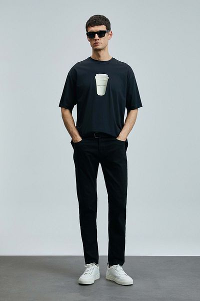 Lufian 111200206 Anton Smart Jean Men's Trousers Slim Fit Men's Jeans Black