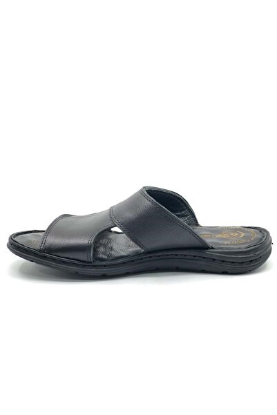 KOCAMANLAR Soldier 1928-25 100% γνήσιο δέρμα ανδρικές πλήρεις ορθοπεδικές παντόφλες ΜΑΥΡΟ