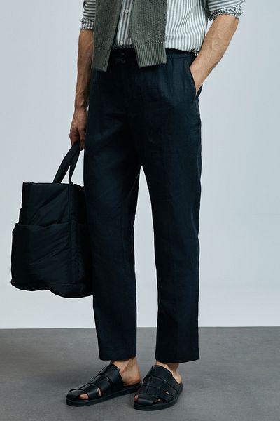 Lufian 111190350 Karl Smart Ανδρικό παντελόνι Chino Slim Fit Ανδρικό παντελόνι μαύρο