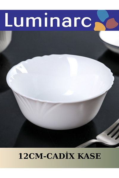 Luminarc Cadıx Tempered White 12 Cm-6 Pieces-Multi-Purpose Bowl/Set for 6 Persons (Soup-Salad-Milk Dessert).