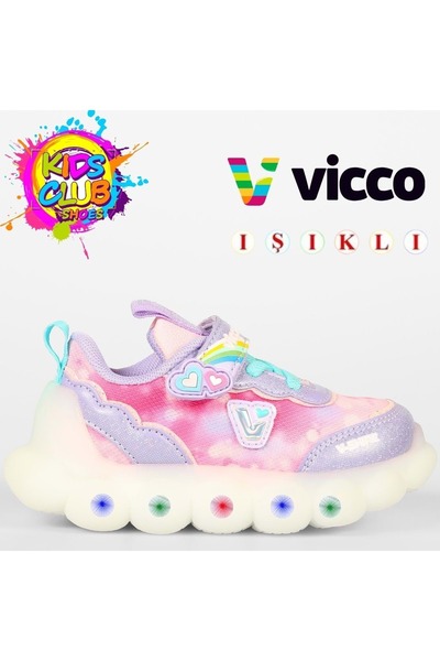Vicco Balloon Lighted Orthopedic Children's Sports Shoes Lila