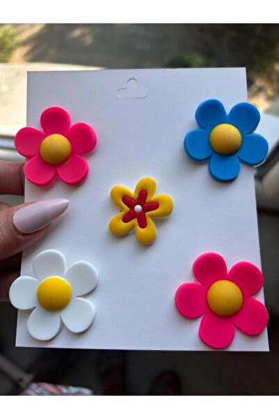 Crocs JİBBİTZ ÇANTA TERLİK AKSESUARI ÇİÇEK PEMBE BEYAZ SARI