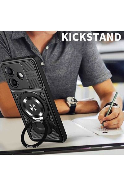 SKYDDAR INNOVATION Case for Oppo A5 Pro 5G / A5 Pro 4G, RuggedCam, Anti-shock magnetic ring, sticker set, Gray