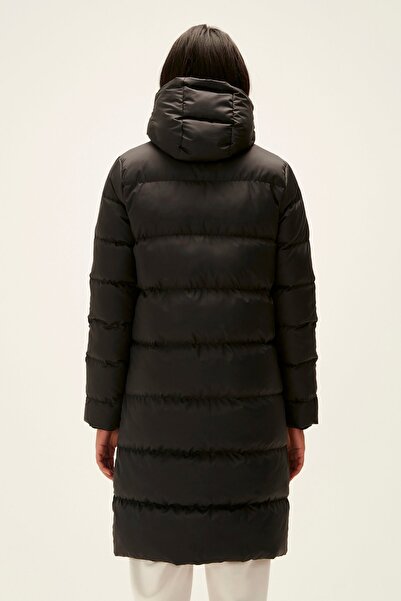 Bad Bear Wayfarer Puffer Black Hooded Long Women's Coat