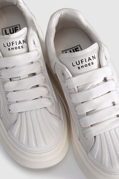 Lufian 121230023 Унисекс кожени спортни обувки Glori Sneaker, бели