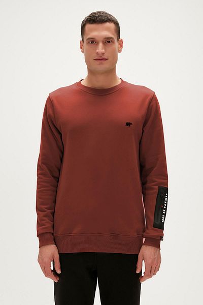 Bad Bear Be Cool Crewneck Woody Brown Printed Men's Sweatshirt