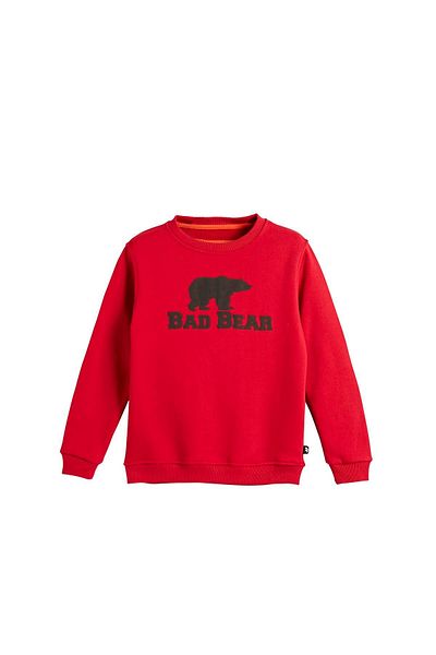 Bad Bear Logo Crewneck Kids Crimson-red Red Printed Children's Sweatshirt