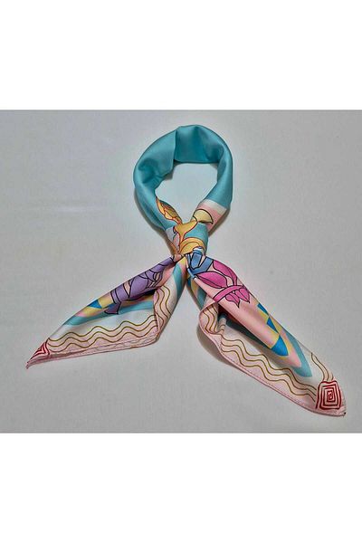 SOFT AKSESUAR Satin Patterned Scarf Bandana