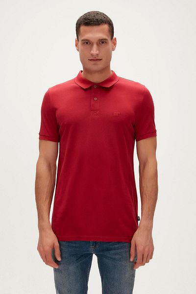 Bad Bear Stark Claret Red Polo Collar Men's T-shirt
