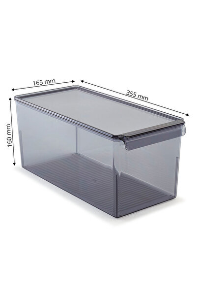 Prima Nova Covered Refrigerator and Cabinet Kitchen Bathroom Organizer 165*355*160mm Transparent Black 3 Pieces