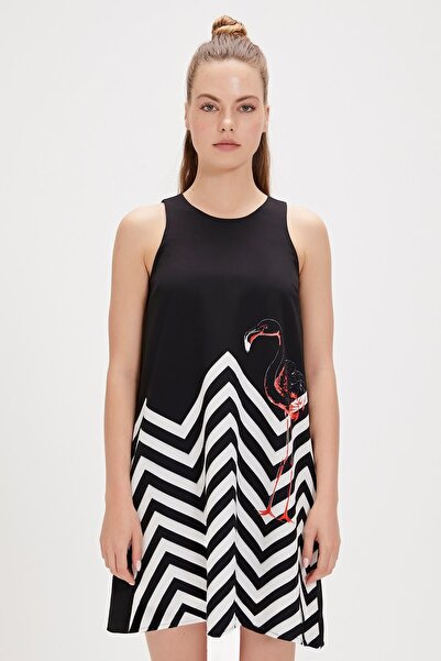 Bad Bear Misty Siyah Kadın Baskılı Elbise