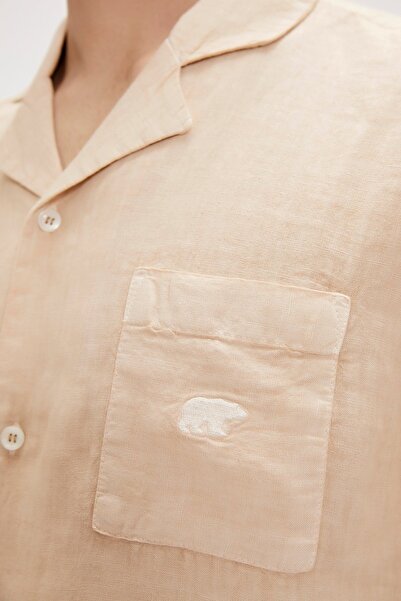 Bad Bear Lyne Bej Kısa Kollu Erkek Gömlek