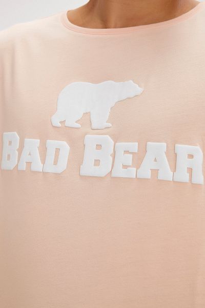 Bad Bear Men's Pink Round Neck T-Shirt