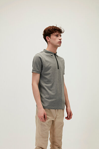 Bad Bear Cord Men's Gray Polo T-shirt