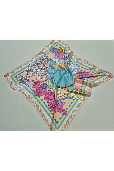 SOFT AKSESUAR Satin Patterned Scarf Bandana
