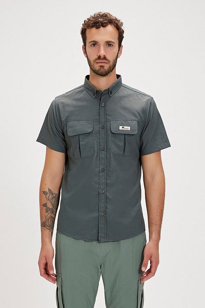 Bad Bear Fernando Faded Green Printed Short Sleeve Men's Shirt