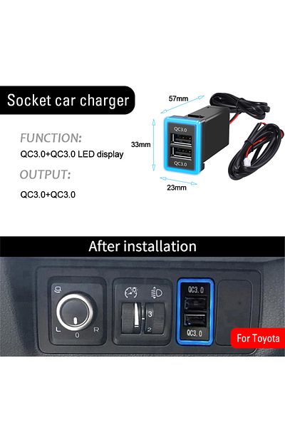 Kebidumei Dual QC3.0 USB C Car Charger Type C PD QC3.0 Dual USB Fast Charger Socket 12V Phone Charge Power Ada