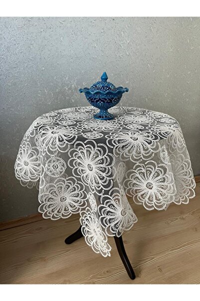 Genel Markalar Fiskos Masa Örtüsü Tül Güpürlü Çeyizlik