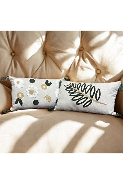 e-Bizz Store 2 Piece Combination Throw Pillow Case with Punch Embroidery