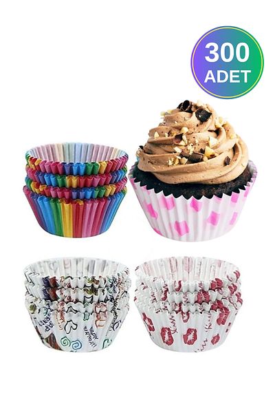 WAPPA 3 Packs of 300 Pieces Muffin Paper Cake Mold Patterned