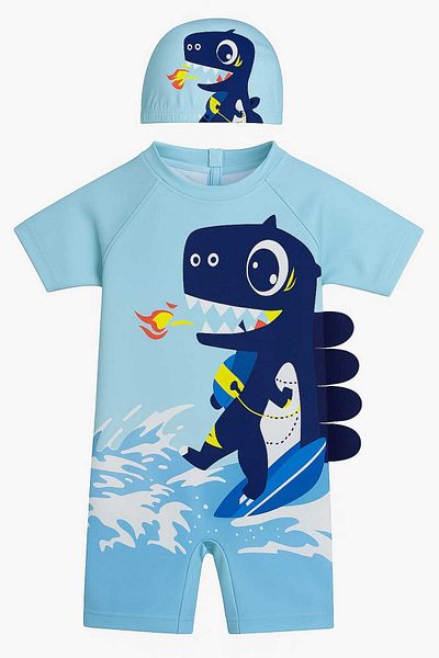 My Kids Wear Boneli Zippered Boys' Swimsuit