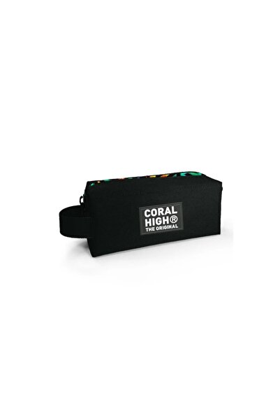 Coral High 22073 KIDS SİYAH GRAFİTİ DESENLİ TEK BÖLMELİ KALEM ÇANTASI